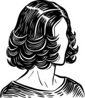 A vintage style illustration showing hairstyle vector