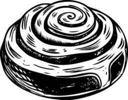 A vintage style illustration of cinnamon roll vector