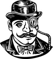 A sketchy style illustration showing monocle vector