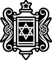 A filled style icon showing torah case vector