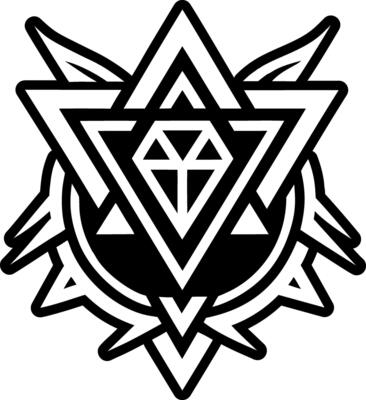 A solid icon showing warrior symbol shield artwork