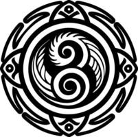 A solid style icon of double spiral symbol vector