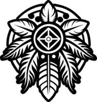 A solid style icon of healing feathers symbol vector