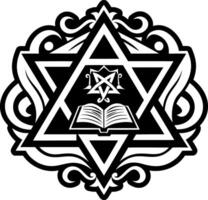 Glyph style icon showing jewish book vector
