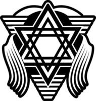 A filled style icon showing david symbol vector