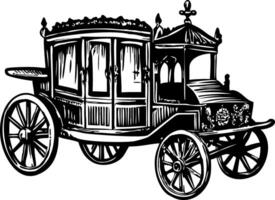 Gothic carriage illustration in vintage style vector
