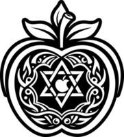 A filled style icon showing rosh apple fruit vector