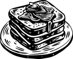 A vintage style illustration of french toast vector