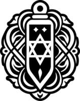 A filled style icon showing mezuzah scroll case vector