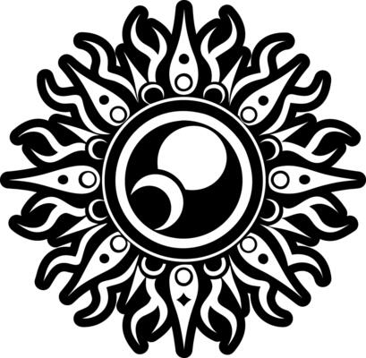 A solid style icon of solar eclipse tattoo