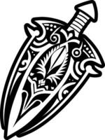 A filled style icon of ancient sword symbol vector