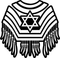 A filled style icon depicting tallit prayer shawl vector