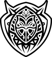 A filled style icon of warrior shield symbol vector