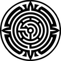 A filled style icon of labyrinth symbol vector