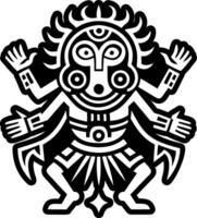 A glyph style icon of ritual dancer symbol vector