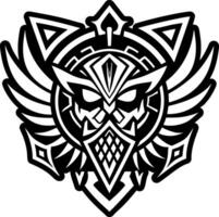 A glyph style icon of invincible crest symbol vector