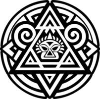 A filled style icon of primitive drawing tattoo vector