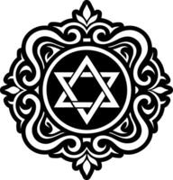A solid icon showing sacred star pattern vector