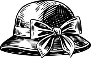 Bow hat illustration in vintage style vector