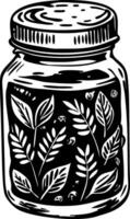 A hand drawn illustration of spice jar vector