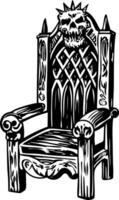 Vampire throne illustration in vintage style vector