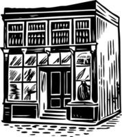 A sketchy style illustration showing bookstore vector