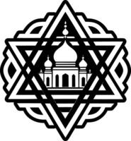 A glyph style icon showing landmark vector