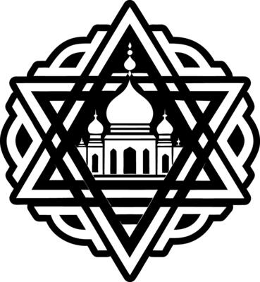 A glyph style icon showing landmark