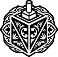 An icon showing dreidel symbol in filled style vector
