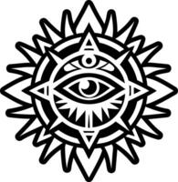A glyph style icon of priest eye symbol vector