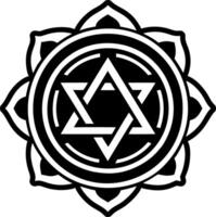 A solid icon showing kosher symbol vector