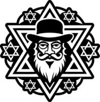 Solid icon showing hasidism religious symbol vector