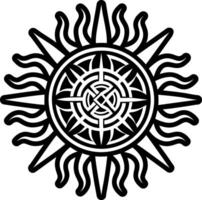 A filled style icon of sacred sun symbol vector