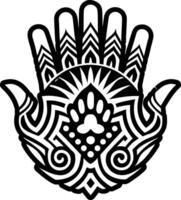 A glyph style icon of palm print symbol vector