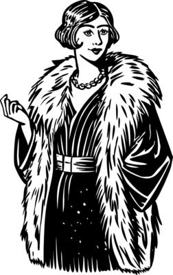 A vintage style illustration showing actress