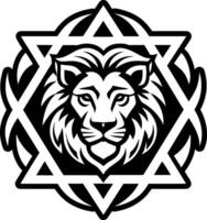 A glyph style icon depicting lion head vector