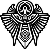 An eagle with a tribal design on it vector
