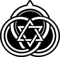 A glyph style icon depicting jewish heritage and symbolism vector