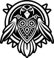 A filled style icon of native bird symbol vector