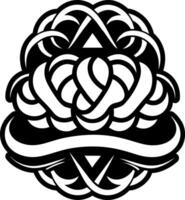 Solid icon showing challah bread with braided texture vector