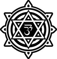 A filled style icon depicting kabbalistic mystical symbol vector
