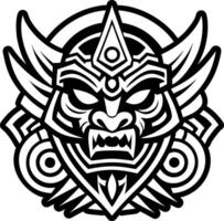 A glyph style icon of temple guardian symbol vector