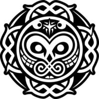 A celtic style design with a circle in the middle vector