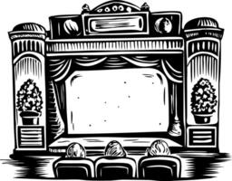 A sketchy style illustration of theater vector