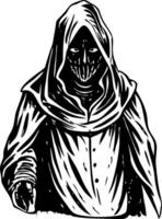 Shadowy figure illustration in vintage style vector