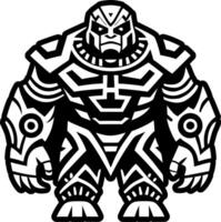 Solid style icon showing a golem figure vector