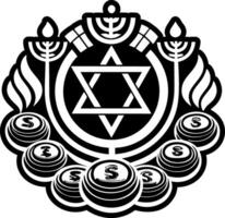 An icon depicting hanukkah gelt in glyph style vector