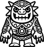 A cartoon character with a large head and a large face vector