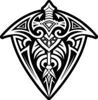 A glyph style icon of tribal arrowhead tattoo vector