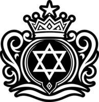 Glyph style icon depicting crown of jewish king vector